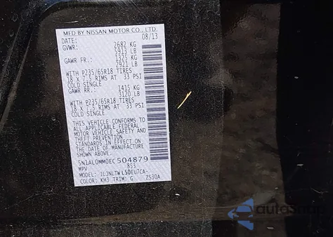 2014 Infiniti Qx60 z USA, uszkodzony, nr VIN 5N1AL0MM0EC504879